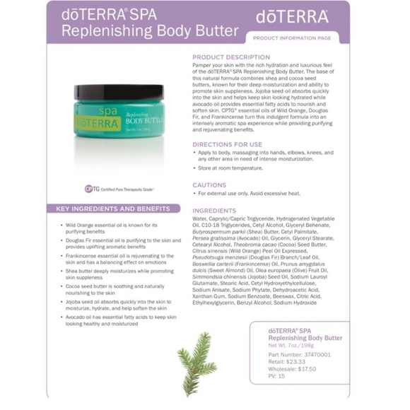 Doterra Skincare Doterra Spa Body Butter Essential Oil New Poshmark